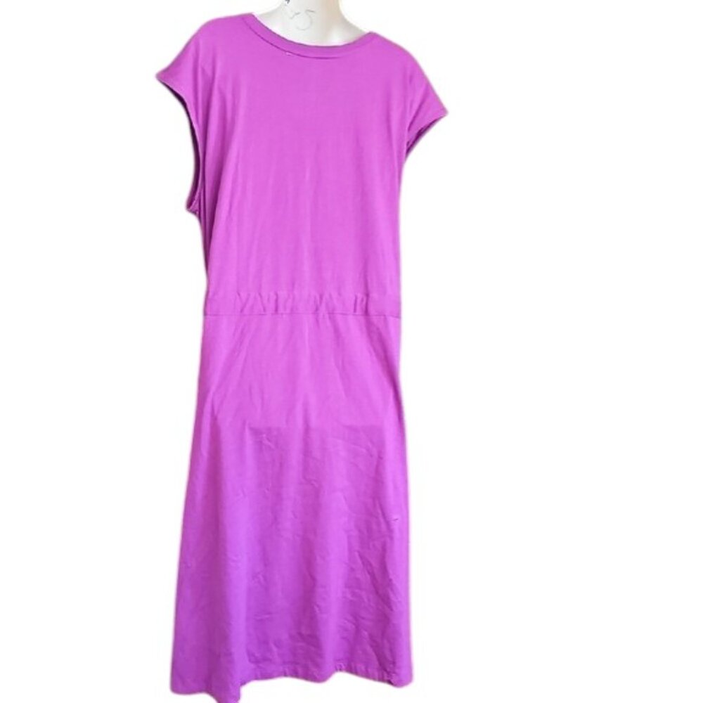 NWT Sonoma Goods for Life Midi Dress  Magenta Pink Knit Drawstring Waist XXL - Picture 12 of 13